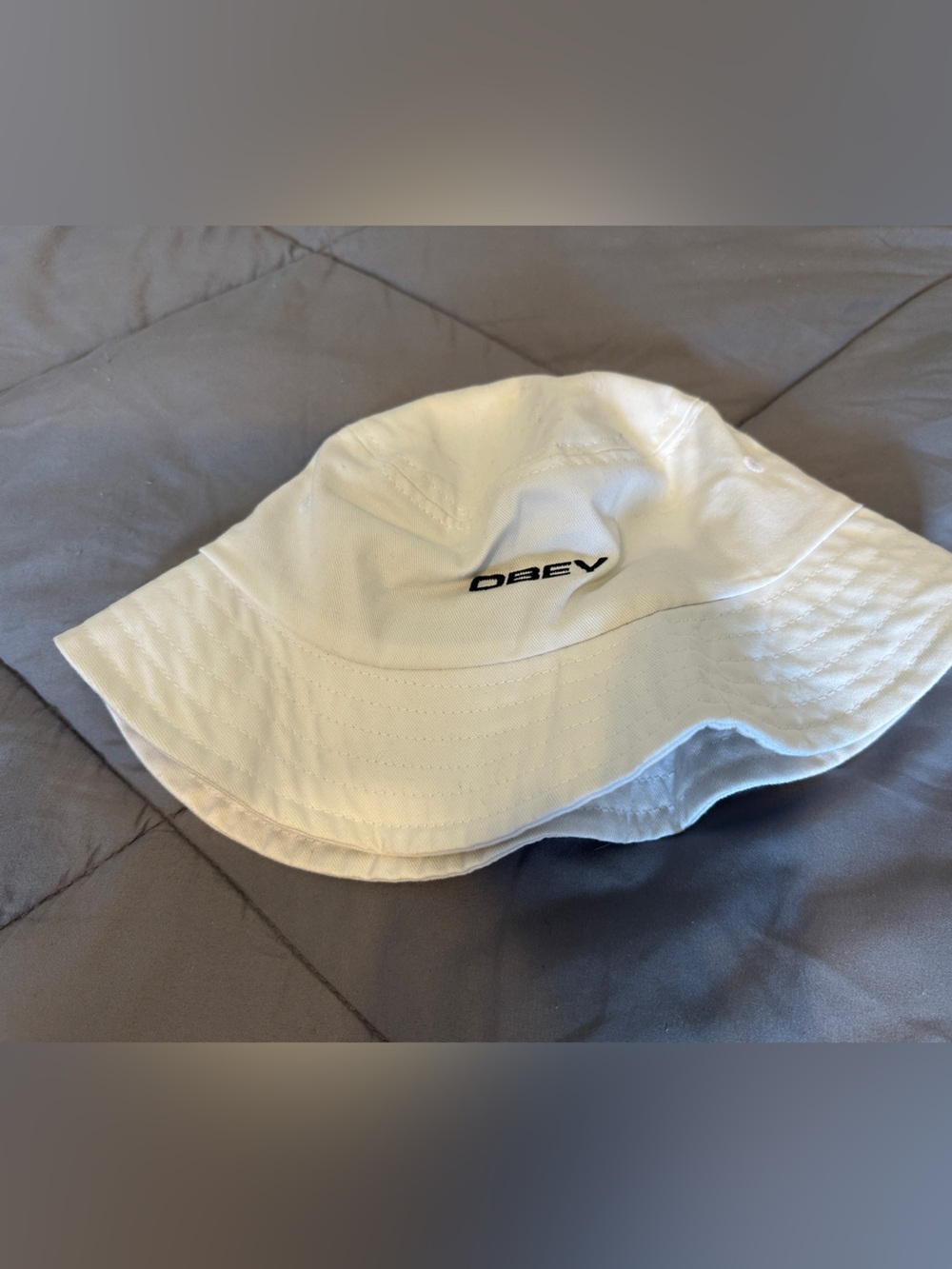 Obey White Embroidered Logo Bucket Hat